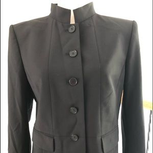 Lined black mandarin collar jacket
